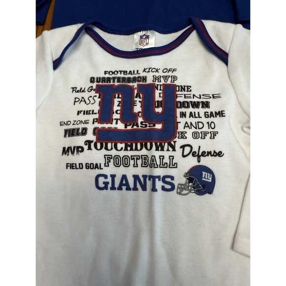 New York NFL Giants Set Of 2 long sleeve bodysuit SIZE 6-12 mos. - Picture 3 of 6